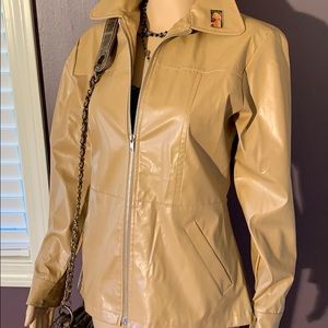Tan faux leather jacket